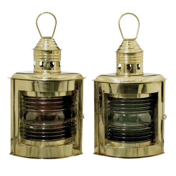 9" Nautical Brass Port and Starboard Kerosene Lamps