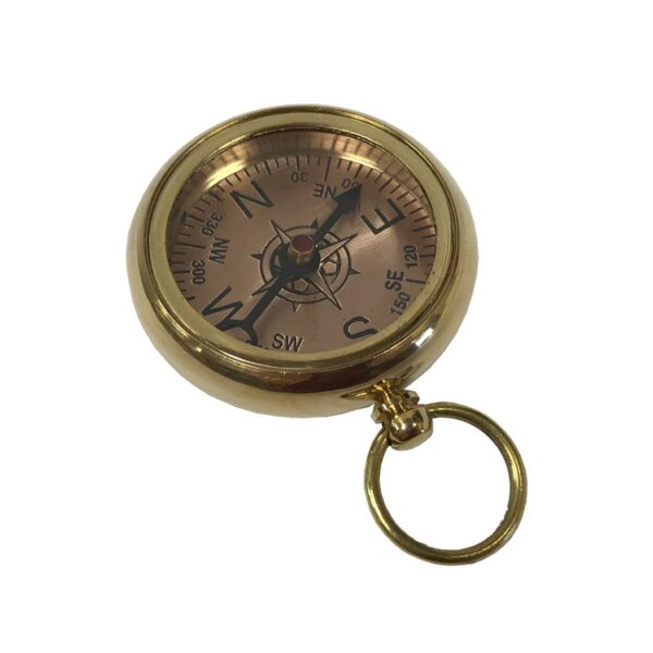 1-5/8" Solid Polished Brass Pocket Compass