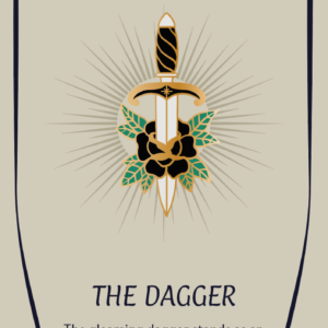 Protective Talisman Dagger and Rose Enamel Pin Courage