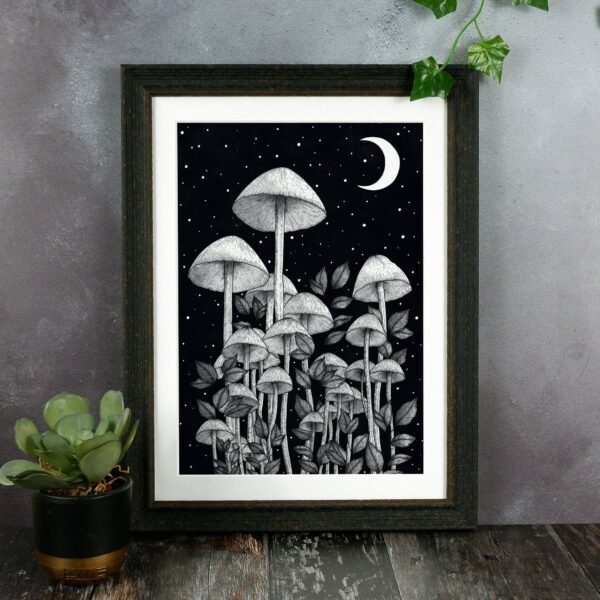 Star Mushrooms - Digital Art Print: A5 / 5.83 X 8.27 INCH