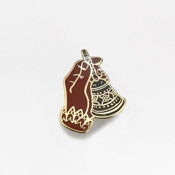 Victorian Bell Hand Enamel Pin, gothic vintage style gift