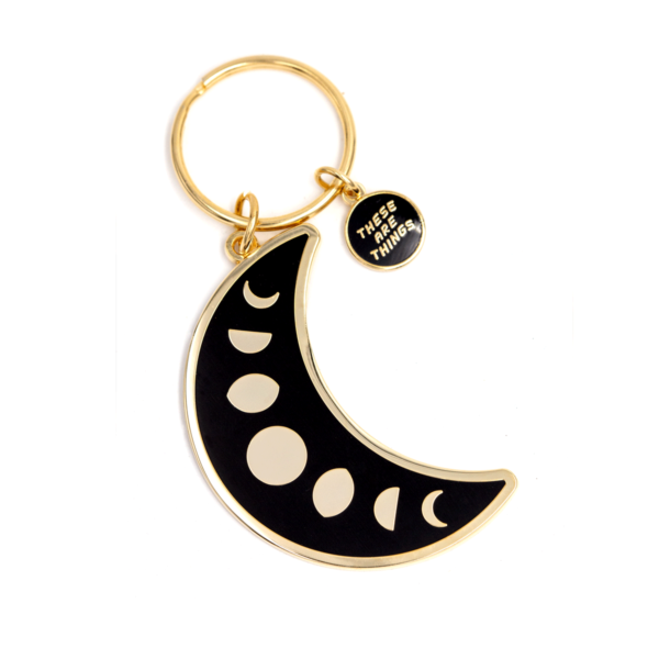 Moon Phases Enamel Keychain