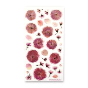 Epoxy Pressed Flowers Sticker Sheet