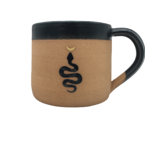 Snake & Moon Wheel Thrown Mug