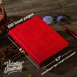 Victoria's Journals Vintage Style Diary Hard Cover (Red)