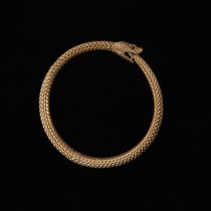 Ouroboros Snake Bracelet: Brass, 2.4"