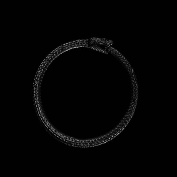 Ouroboros Snake Bracelet: 2.5", Black