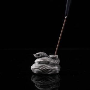 Hognose Snake Incense Holder: Oxidized Silver