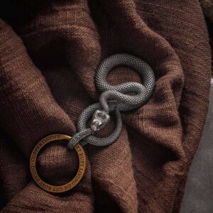 Snake Keychain: Oxidized Silver