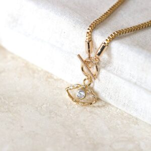 Eye of the Sun Toggle Necklace: Evil Eye Crystal Protection