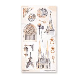 Gothic Architecture in Watercolor Sticker Sheet