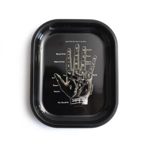 Small Metal Palmistry Ritual Tray / Palm Reader Print