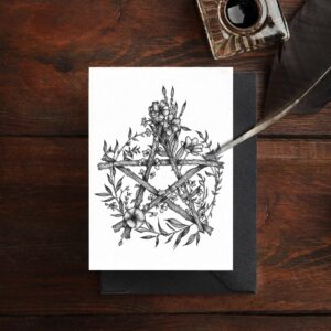 Floral Pentacle - Greeting Card (Recycled)