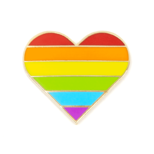 Rainbow Pride Heart Enamel Pin: 1" wide