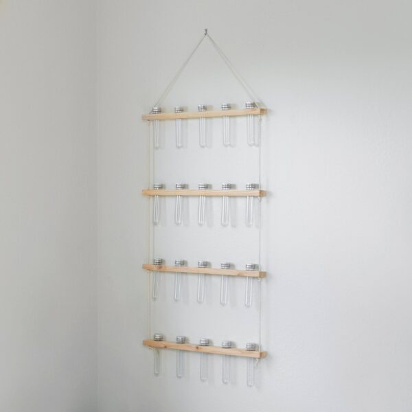 Hanging Propagation Station | Wall Vase | Pick your size: 20 Vial, Dark Walnut