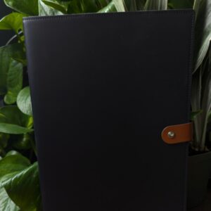 Large Black/Cognac San Lorenzo Design Refillable Snap Sketchbooks, Leather: Extra Large, Black, Cognac