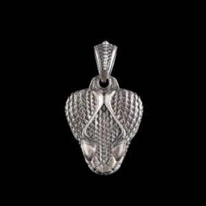 Rattlesnake Clip Pendant: Oxidized Silver