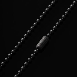 Snake Scale Ball Chain Necklace - 4mm: Black, 25"