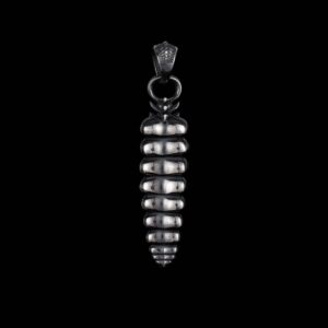 Rattlesnake Tail Pendant: Oxidized Silver