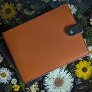 Small Cognac/Black San Lorenzo Design Refillable Snap Sketchbooks, Leather: Landscape, Cognac, Black