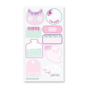 Live Laugh Lobotomy Labels Sticker Sheet