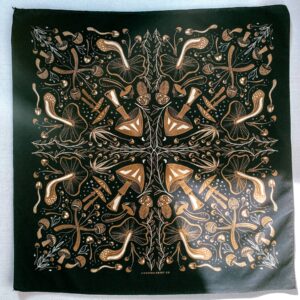 Midnight Mushroom Bandana, Multiple Colors: Brown