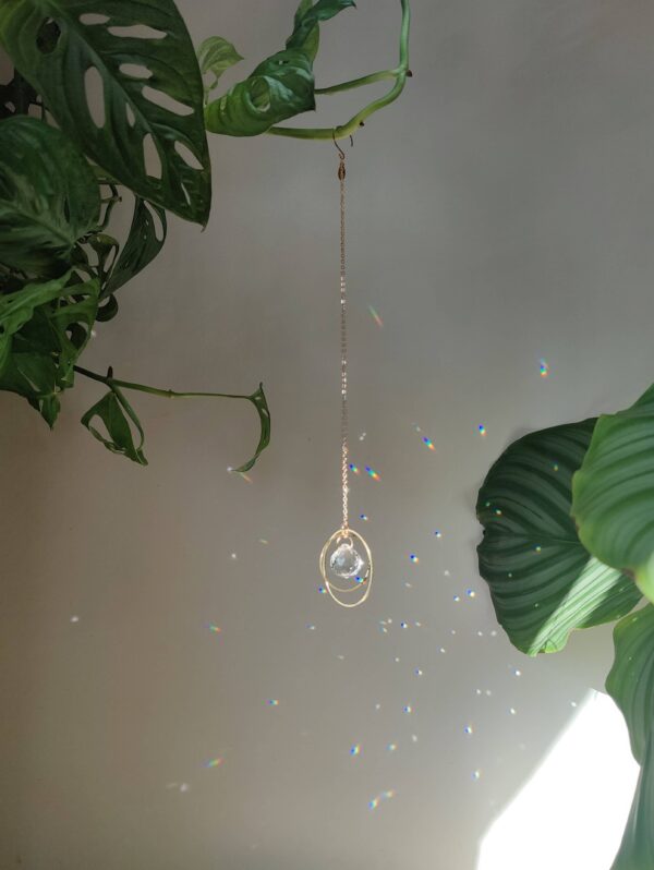 Mini Suncatcher GALAXY in brass and glass crystal