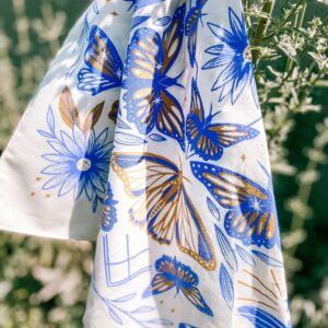 Golden Hour Butterfly Bandana, Multiple Colors: Lapis Blue