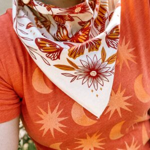 Golden Hour Butterfly Bandana, Multiple Colors: Crimson Red