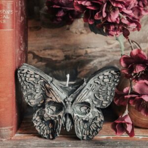 SKULL BUTTERFLY CANDLE | PILLAR