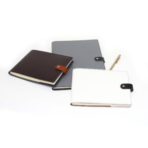 Small Black/Black San Lorenzo Design Refillable Snap Sketchbooks, Leather: Landscape, Black, Black