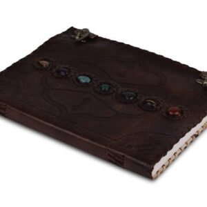 Leather Journal Unlined Paper with Lock - Book of Shadows Ha