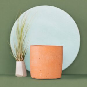 Round Planter - 4.5" | Large Concrete Planter with Hole: Terra Cotta