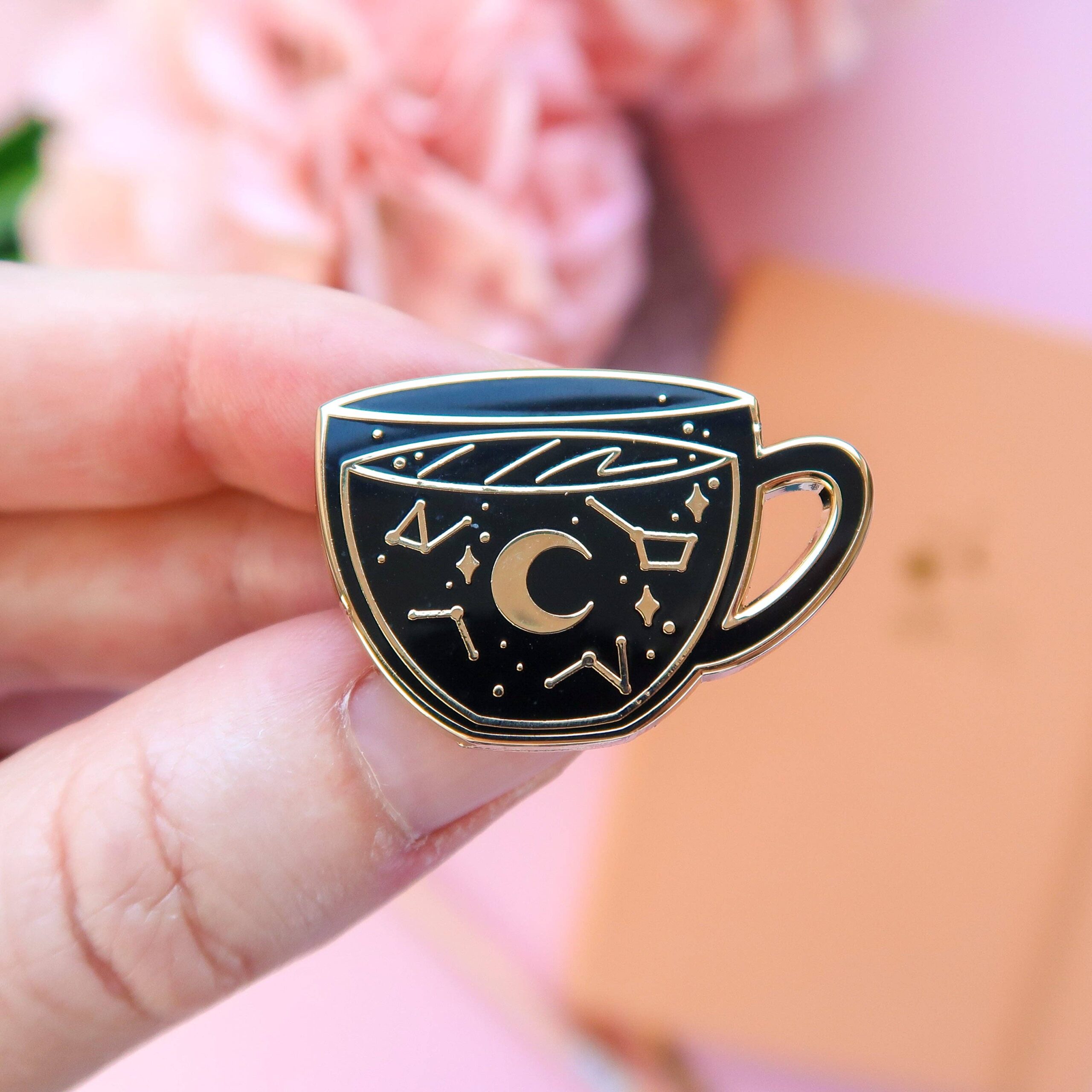Black Celestial Tea Enamel Pin Black Celestial Tea Enamel Pin