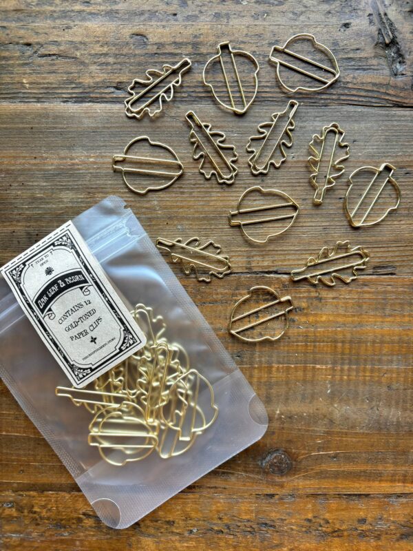 Oak leaf & acorn paper clip set