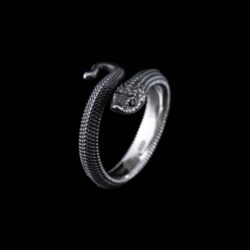 Hognose Snake Ring: Oxidized Silver, 7