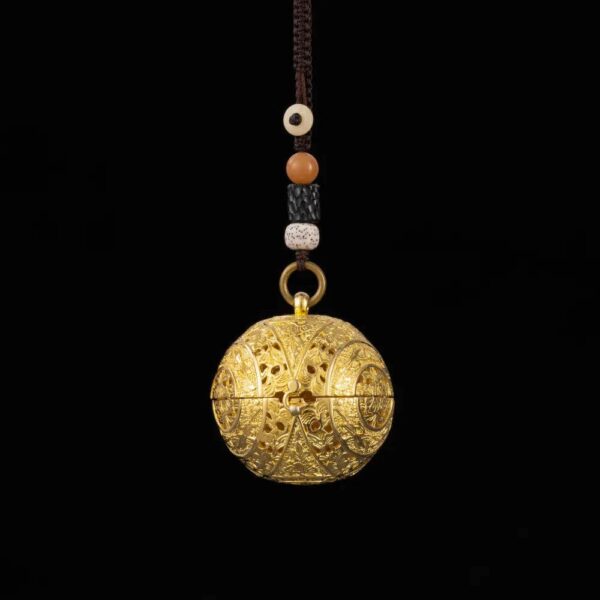 Hollow Incense Burner Ball: 18K Gold-plated Brass