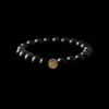Obsidian Ember Bracelet: Obsidian Bead & Brass Bead, 7", Style 1 Original 198 100x100