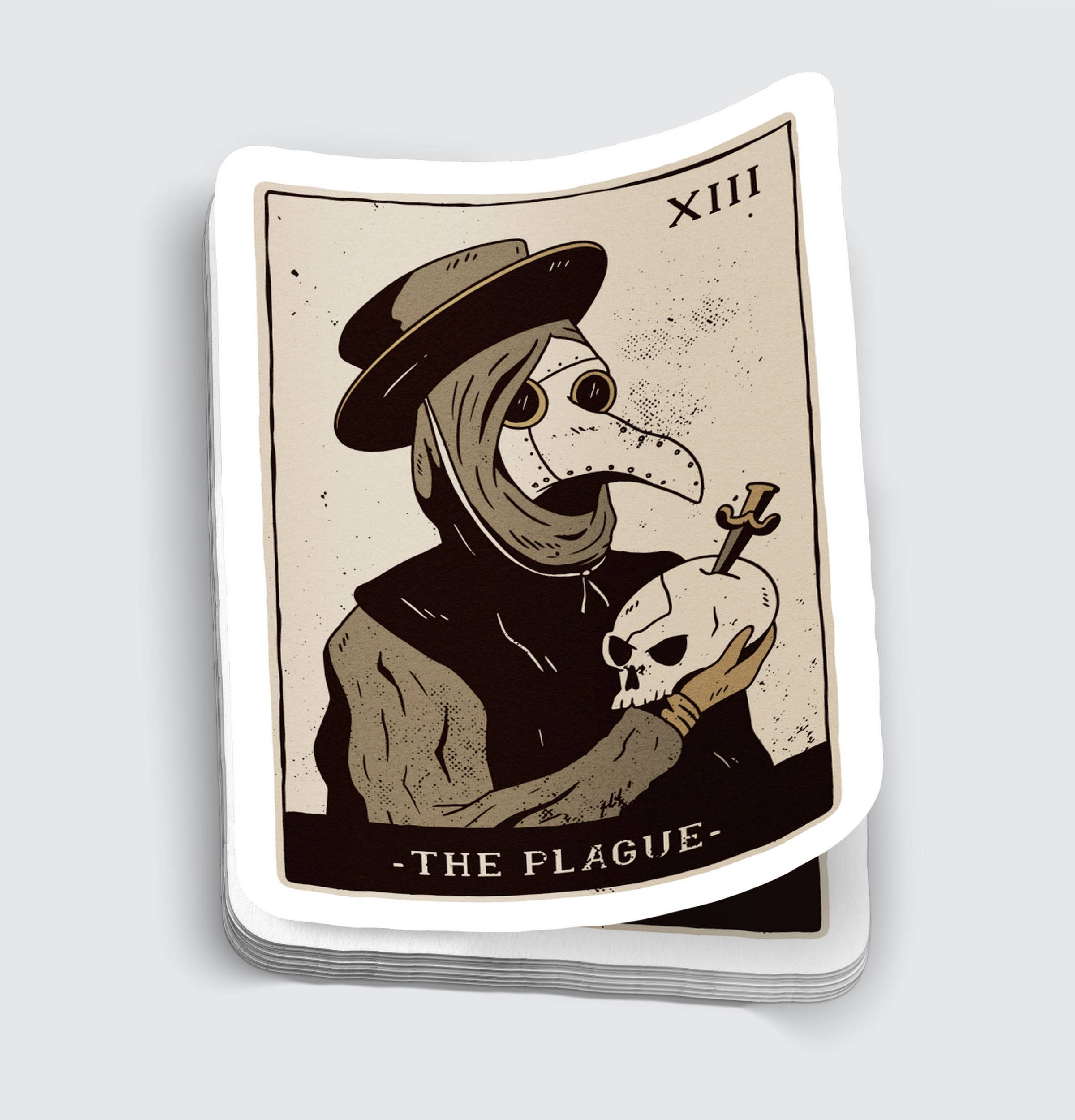 Plague Doctor Tarot Card Sticker - 3" Plague Doctor Tarot Card Sticker - 3"