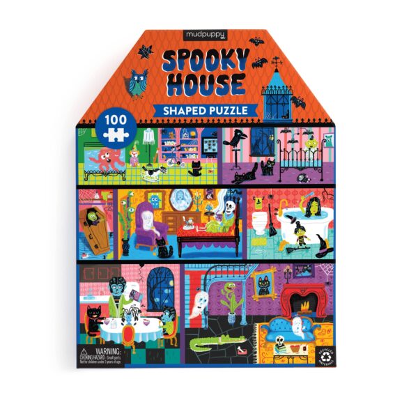 Spooky House 100 Piece House-Shaped Puzzle