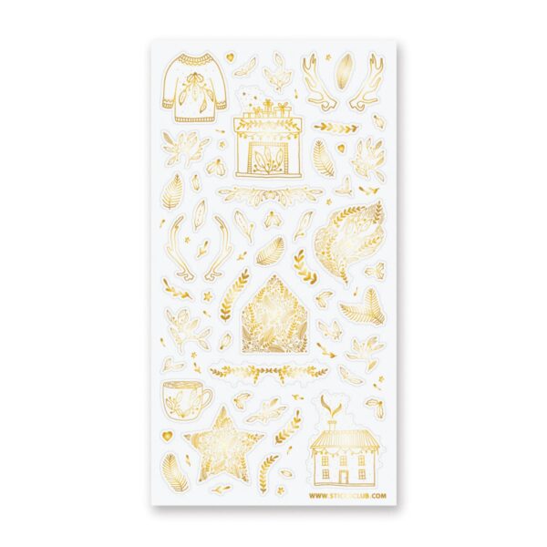 Golden Winter Decor Sticker Sheet