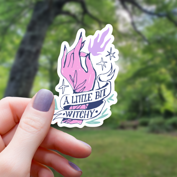 Little Bit Witchy Hand Sticker - 3"