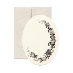 dark roses oval card