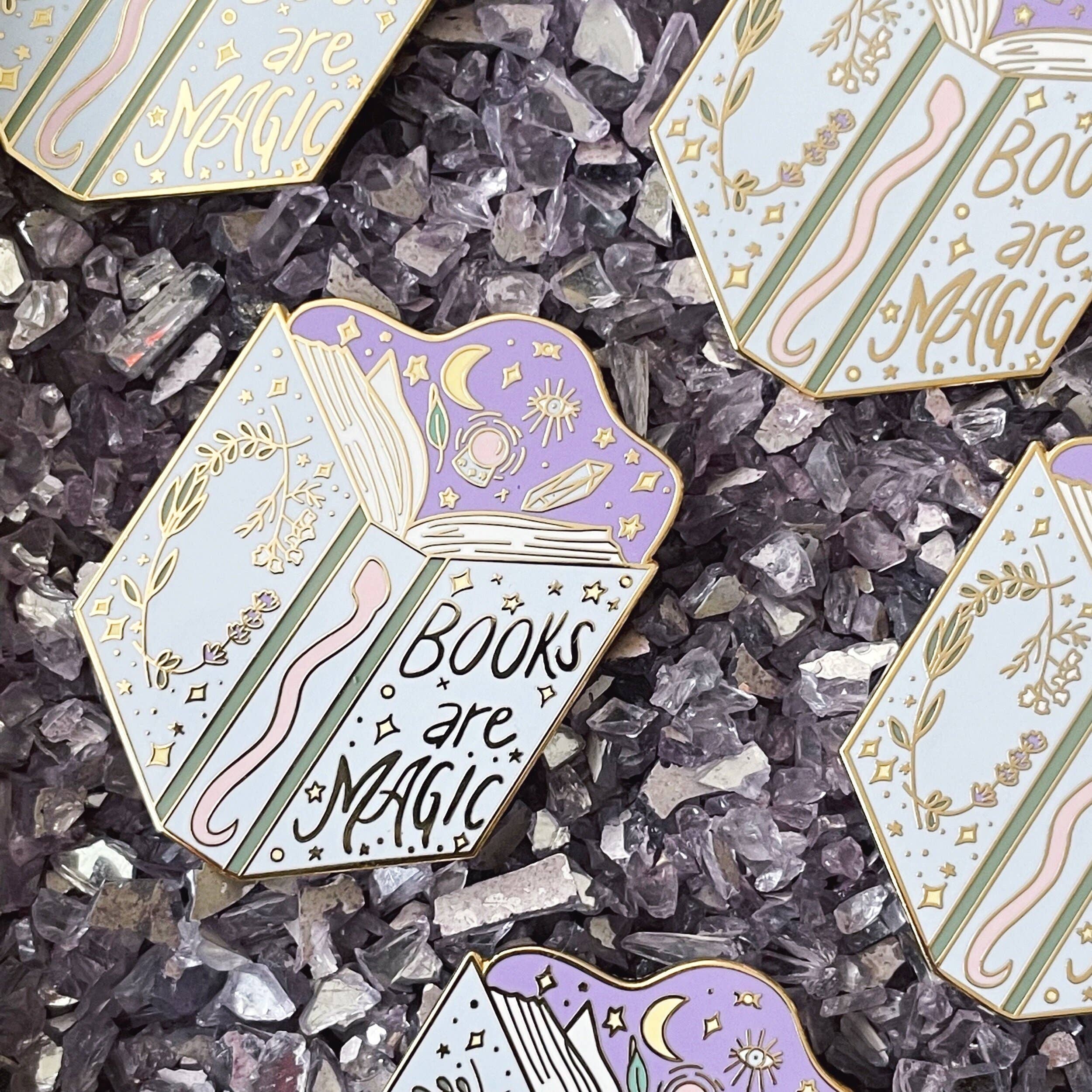 books are magic enamel pin books are magic enamel pin