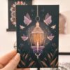 moth to lanterns, postcard print