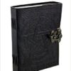handmade genuine black pentagram embossed leather journal