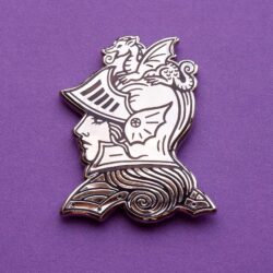 lady knight enamel pin