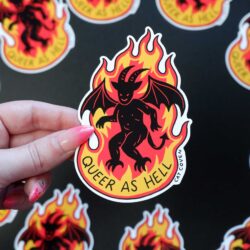 queer as hell vinyl sticker