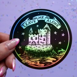 leave me alone holographic sticker