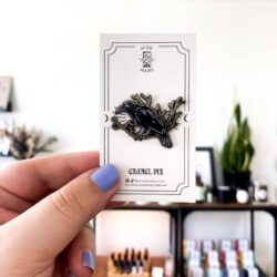 crow hard enamel pin